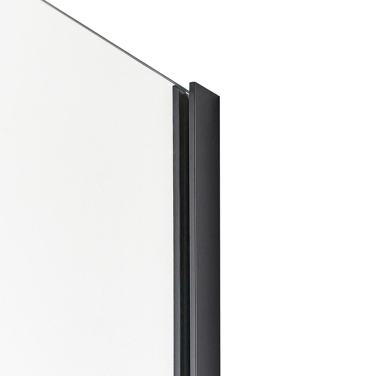 DUSCHWAND 100/190 cm Schwarz Ahaus - Transparent/Schwarz, Glas (100/190cm) - Beliani