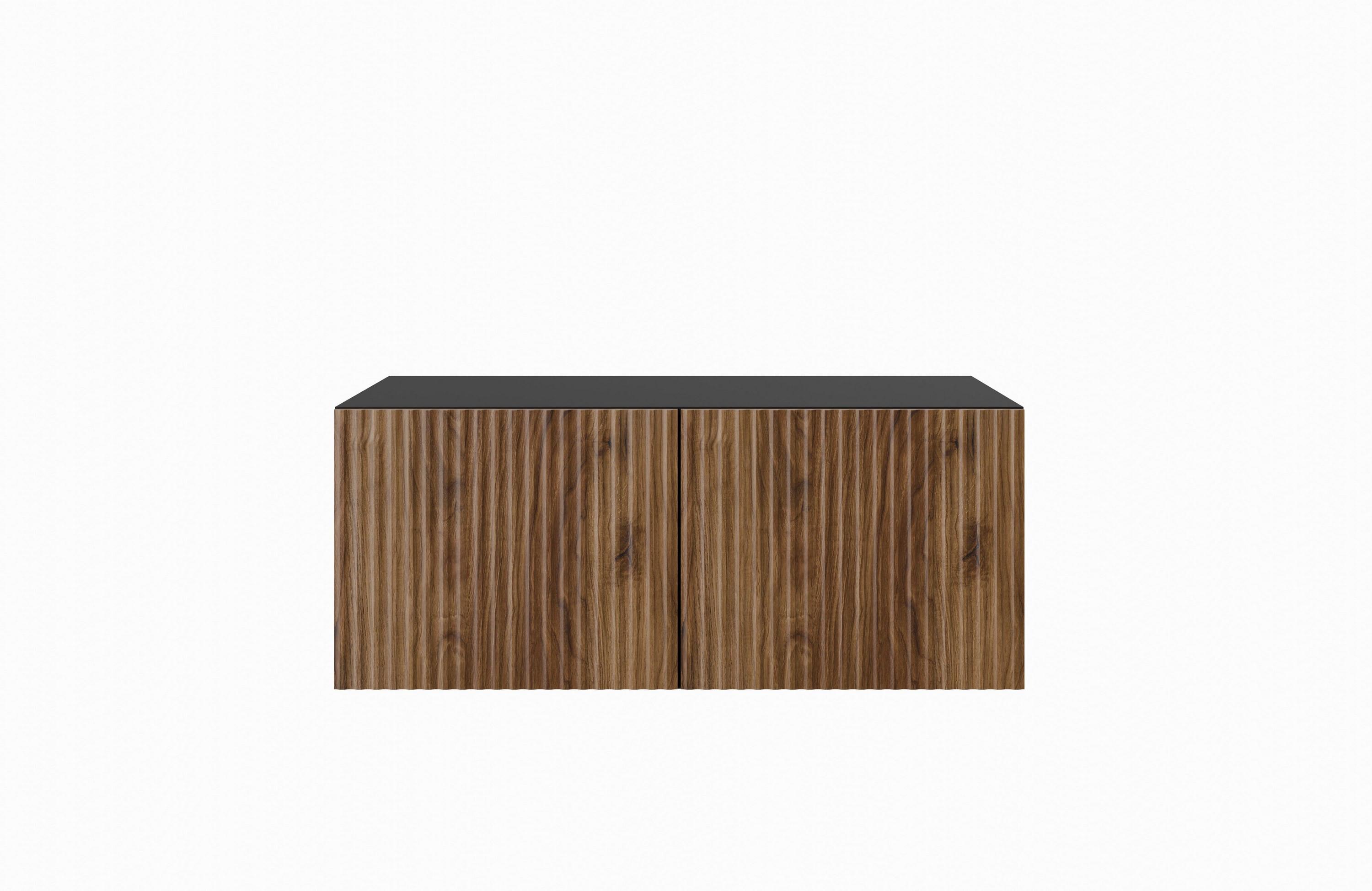 LOWBOARD VAREN 100/41/40 cm, Hängender TV-Schrank Schwarz / Eichefarben - Eichefarben/Schwarz, Holzwerkstoff (100/41/40cm) - MASSENO