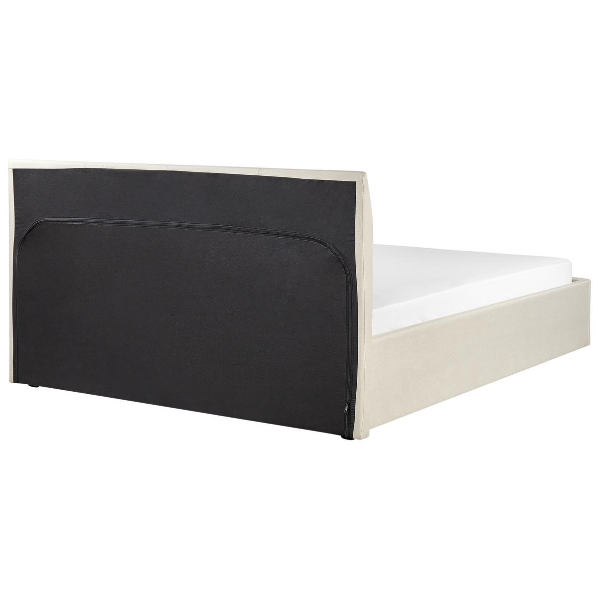 BETT mit Stauraum 140/200 cm Stoff Hellbeige Orbey - Beige, Textil (140/200cm) - Beliani