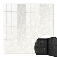 SCHLÜSSELBOX Schwarz 30x30 cm- Türöffnung nach rechts - Blumenmuster - Beige, Metall (30/30/5cm) - TULUP