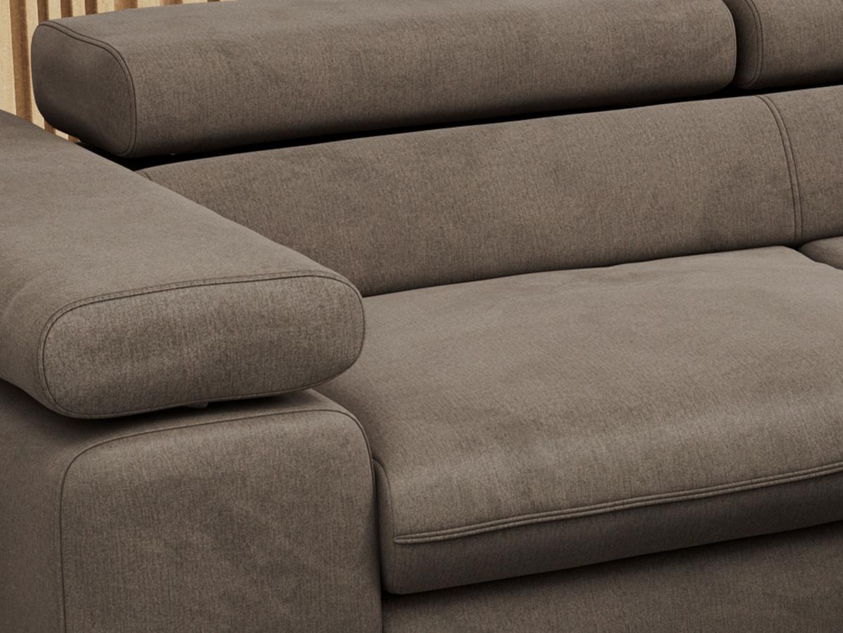 ECKSOFA PETER L Braun Velvet - Rechts Seite - Schwarz/Braun, Textil/Metall (273/208cm) - MKS