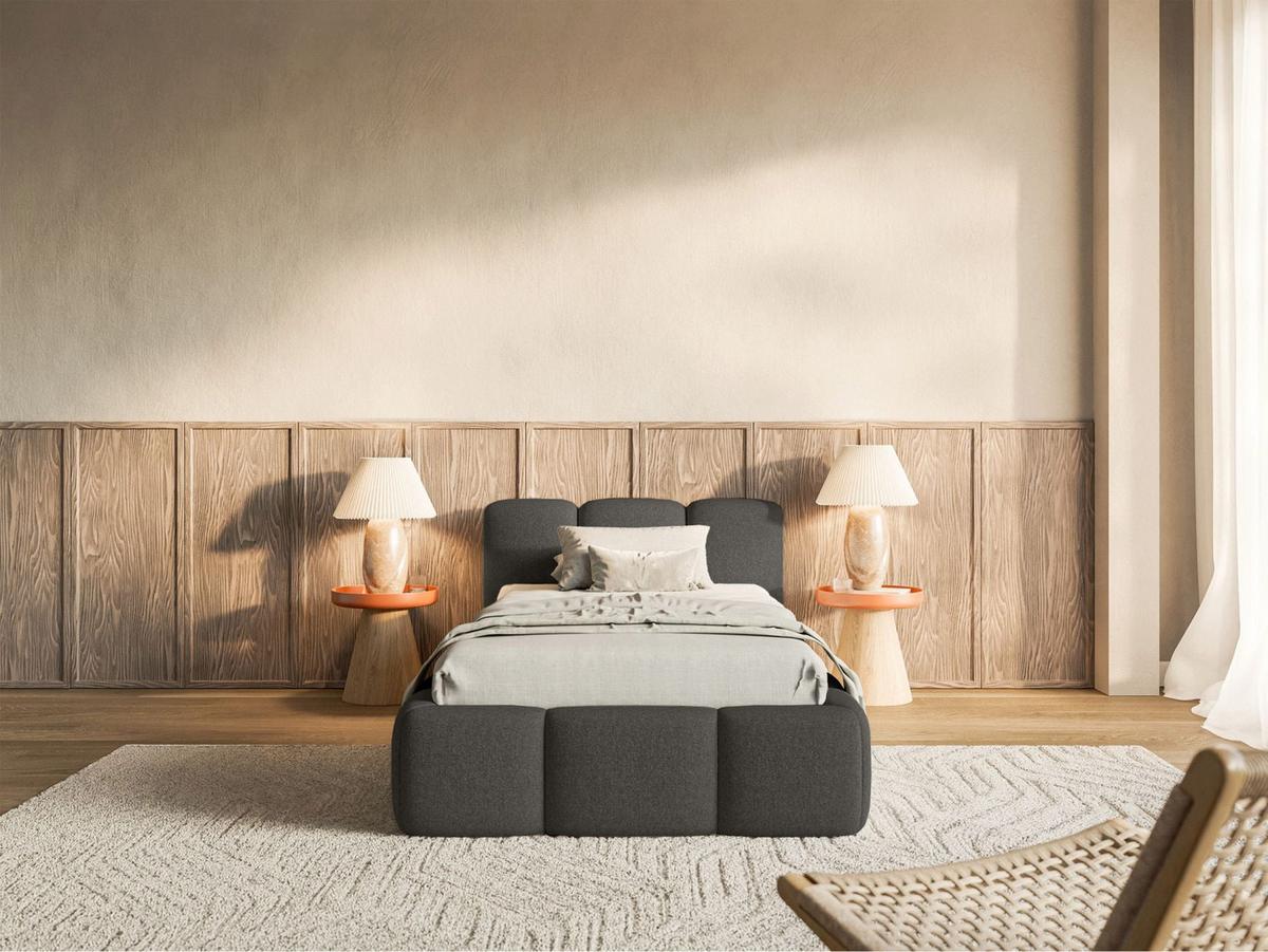POLSTERBETT Cloudy Low Graphit Chenille, 90x200 cm - Graphitfarben/Schwarz, Kunststoff/Textil (90/200cm) - Selsey