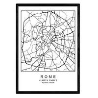 POSTER Rom Nordic Art A3 Schwarzer Rahmen - Schwarz, Papier (29.7/5/42cm) - Nacnic
