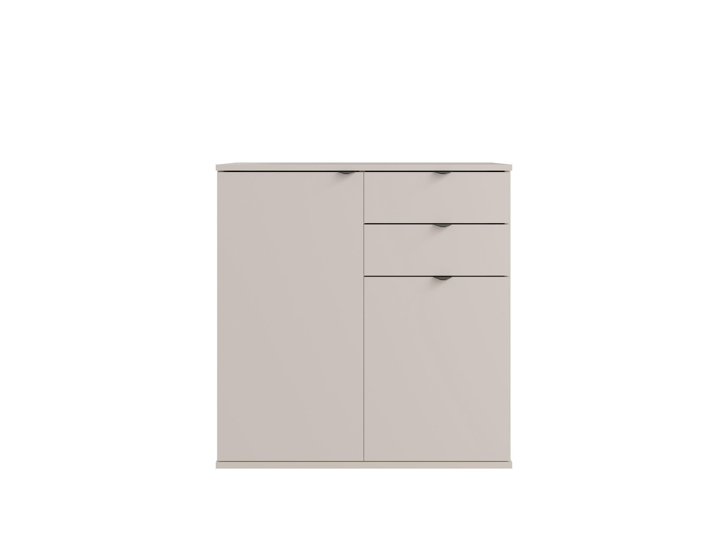 KOMMODE METRIX 80/82,5/35cm mit 2 Schubladen 2 Türen Kaschmir - Kaschmir, Holzwerkstoff (80/82.5/35cm) - MASSENO