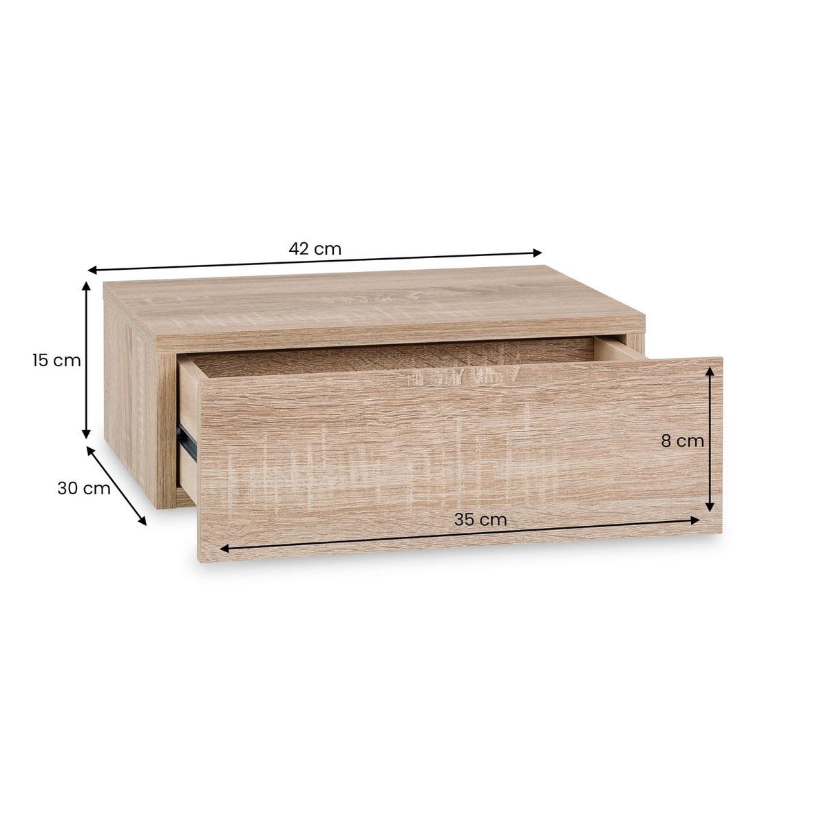 HÄNGENDER NACHTTISCH ANNE - Sonoma Eiche, Holzwerkstoff (42/14/30cm) - CARO-Möbel