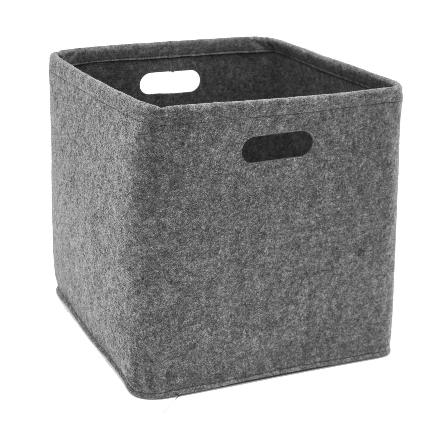 AUFBEWAHRUNGKORB FILZ 33/33 , grau - Grau, Kunststoff (33/33/33cm) - Dunedesign