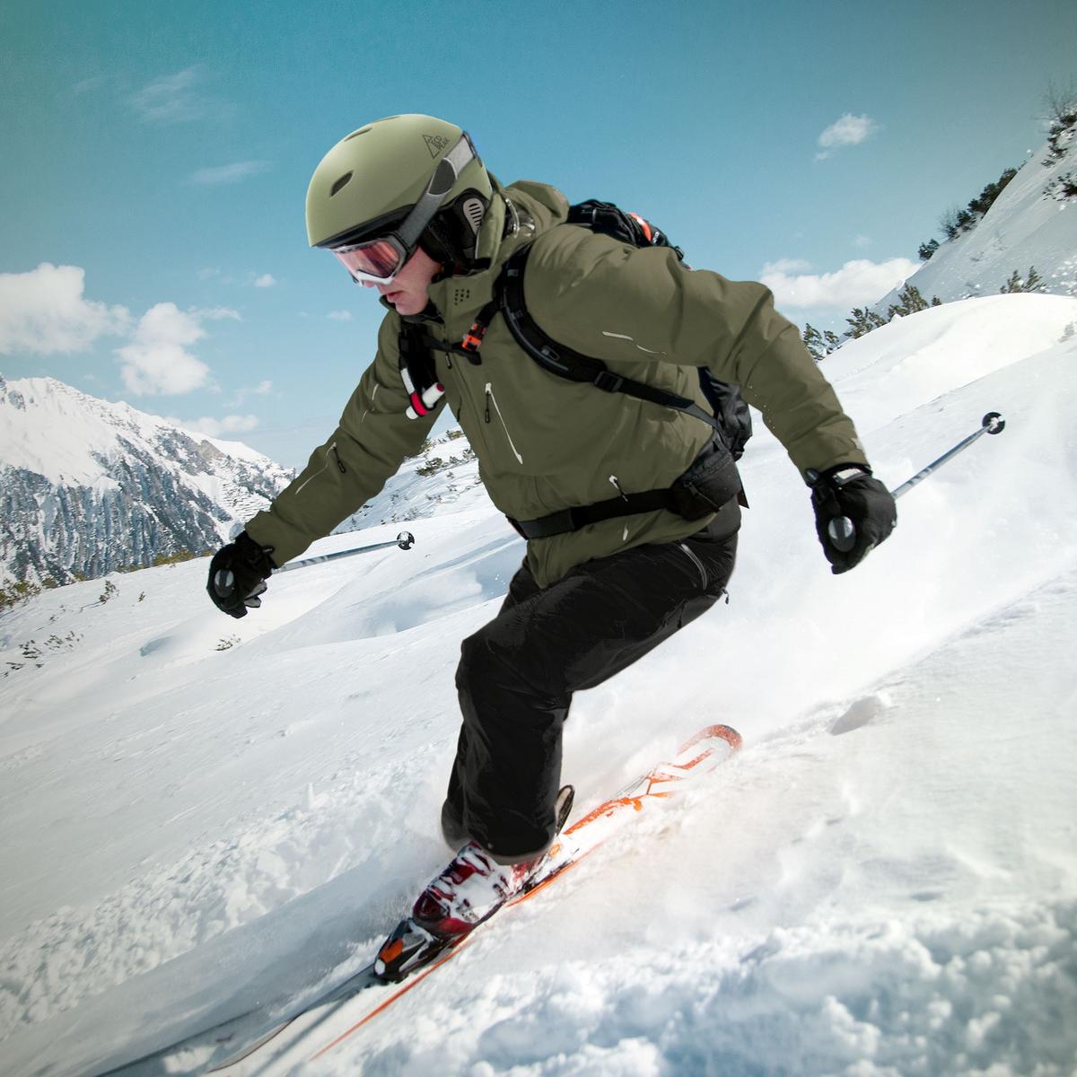 SKIHELM für Herren und Damen Snowboardhelm robust Grün M 55-58 cm - Grün, Kunststoff (29/23cm) - ECD-Germany