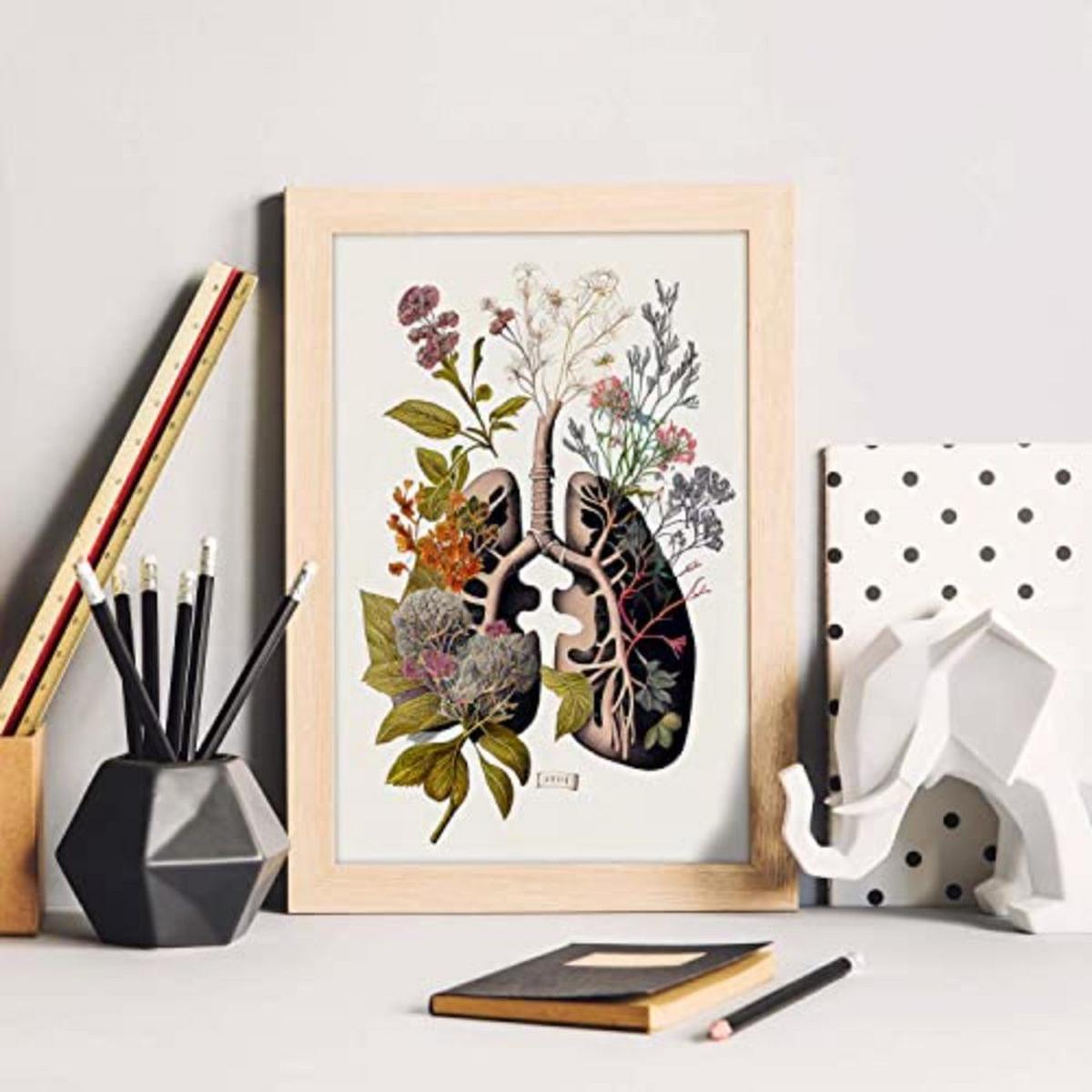 POSTER Set Mit 4 Anatomie Bronchien A3 Rahmenlos - Klar, Papier (29.7/3cm) - Nacnic