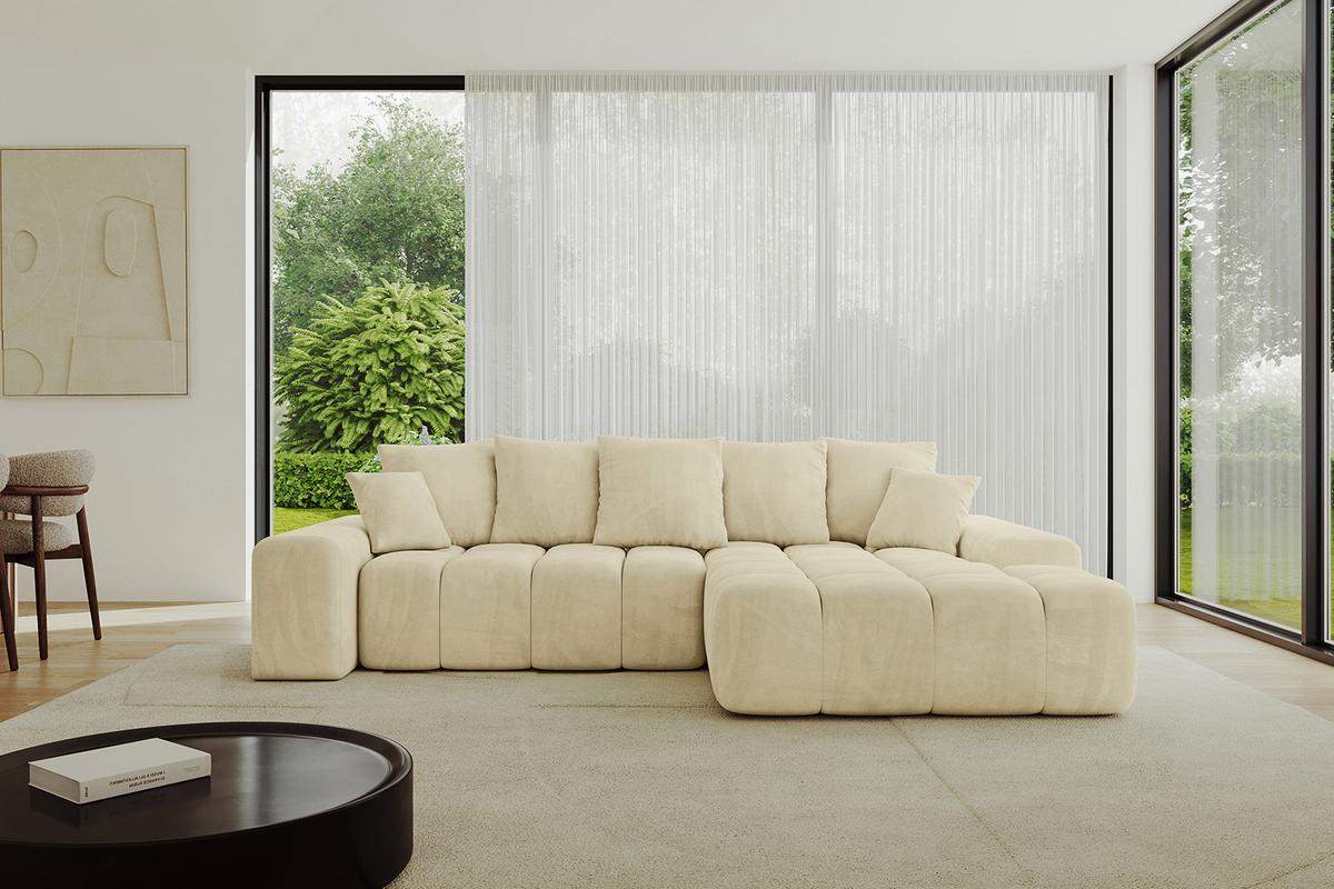 ECKSOFA Ottomane Rechts ENSI-L - 267x164x69 cm Taupe - Taupe, Holzwerkstoff/Kunststoff (164/267cm) - ALTDECOR