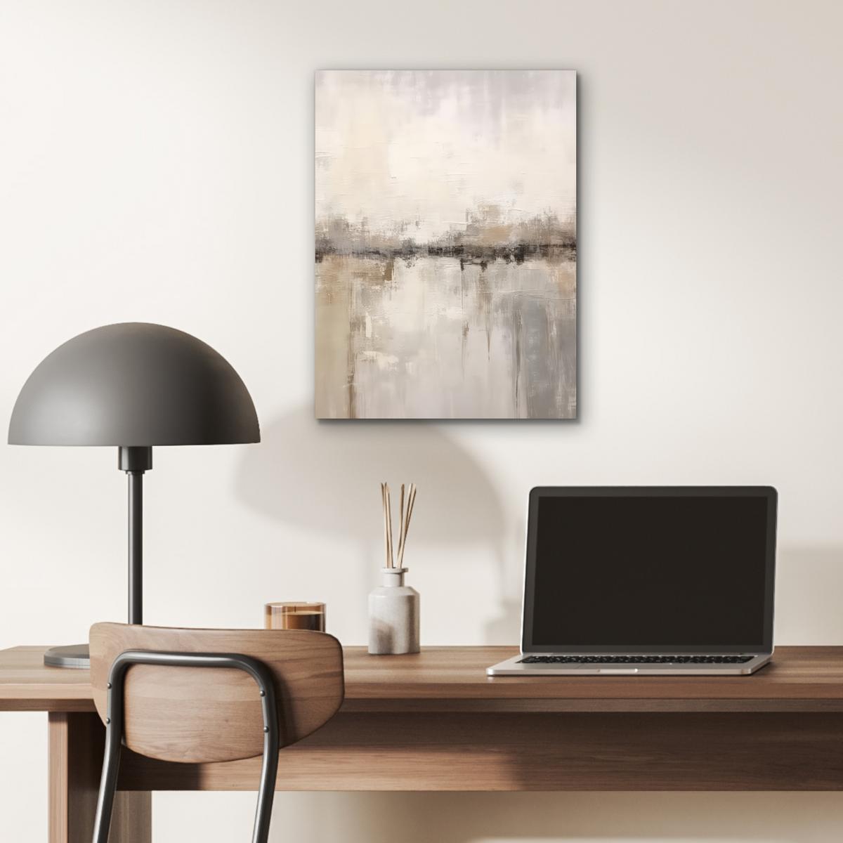 METALLBILD Moderne Kunst - Abstrakt - Beige 30x40 cm - Beige, Metall (30/40cm) - MuchoWow