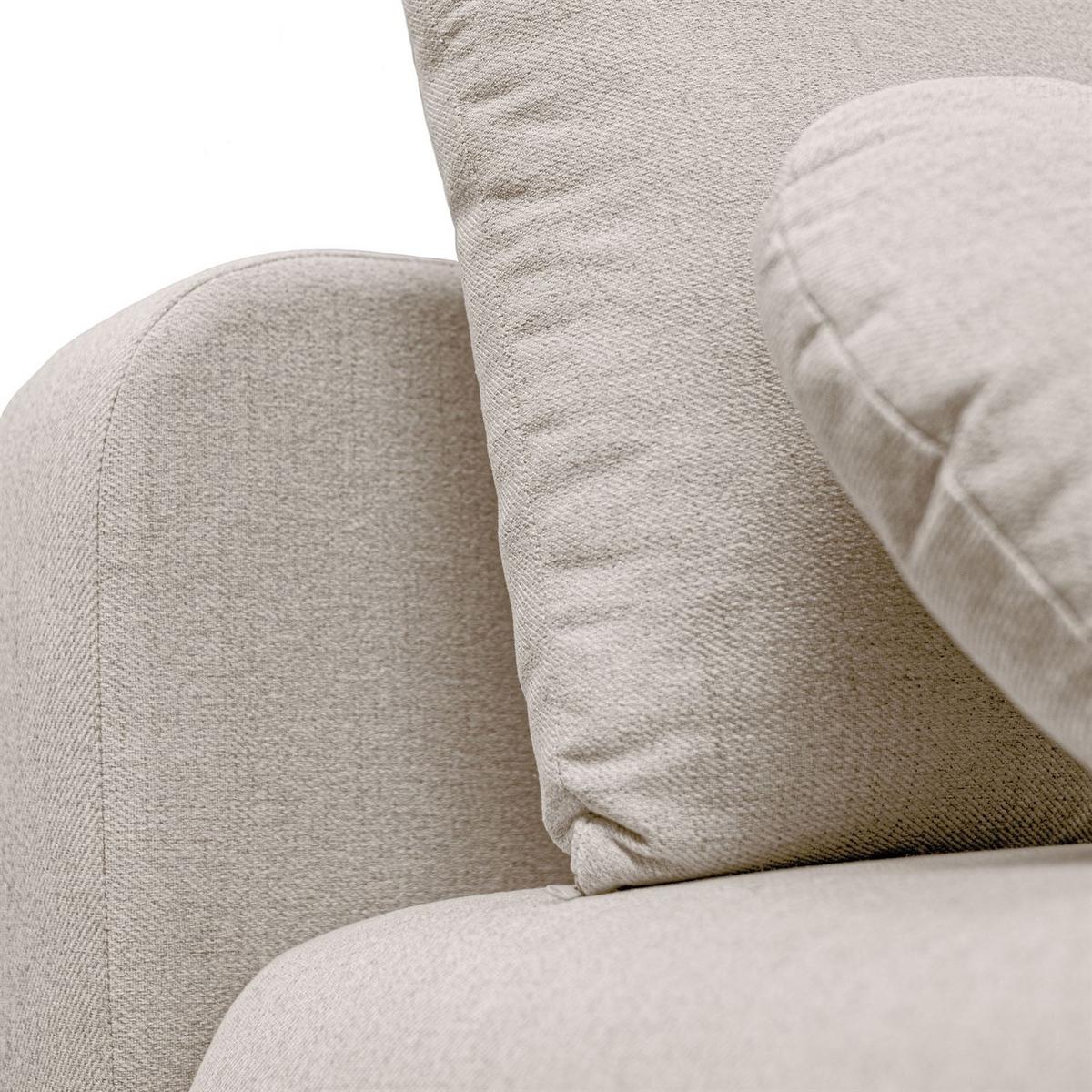 SCHLAFSOFA CLAIRE, zweisitzig, mit Schlaffunktion, Neve 03 - Creme, Textil (208/90/95cm) - Lookway
