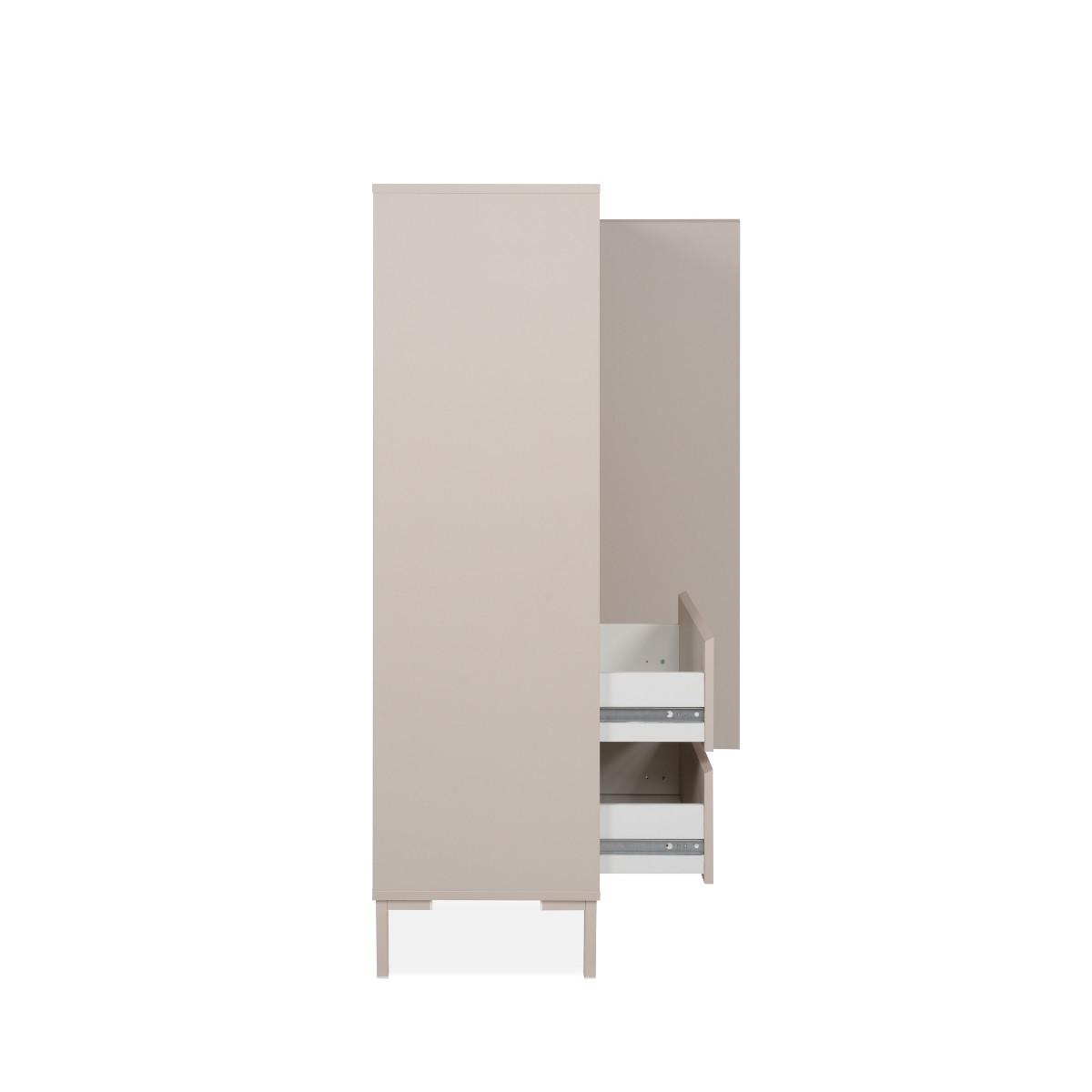 HIGHBOARD 2 Türen und 2 Schubladen, Farbe Kaschmir 40/139/81 cm - Beige, Holzwerkstoff (40/139/81cm) - Calicosy
