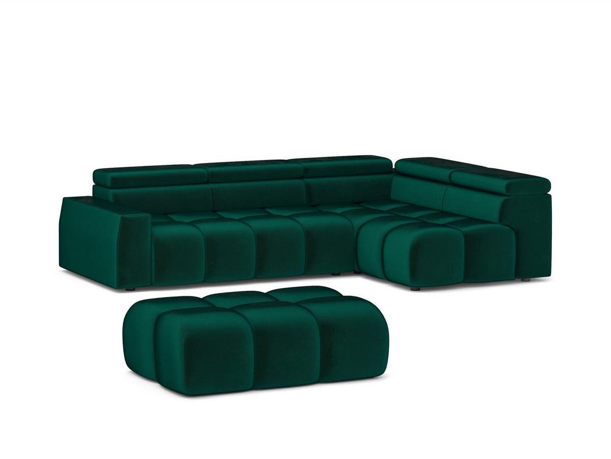 ECKSOFA Darcy - Grün, Holzwerkstoff/Textil (305/210cm) - Fun Möbel