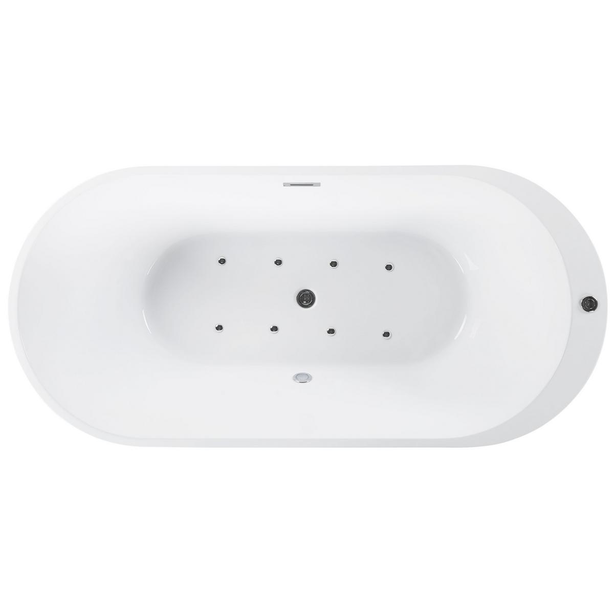 WHIRLPOOL-BADEWANNE mit LED 80x170x59 cm schwarz Nevis - Schwarz, Kunststoff (80/59/170cm) - Beliani