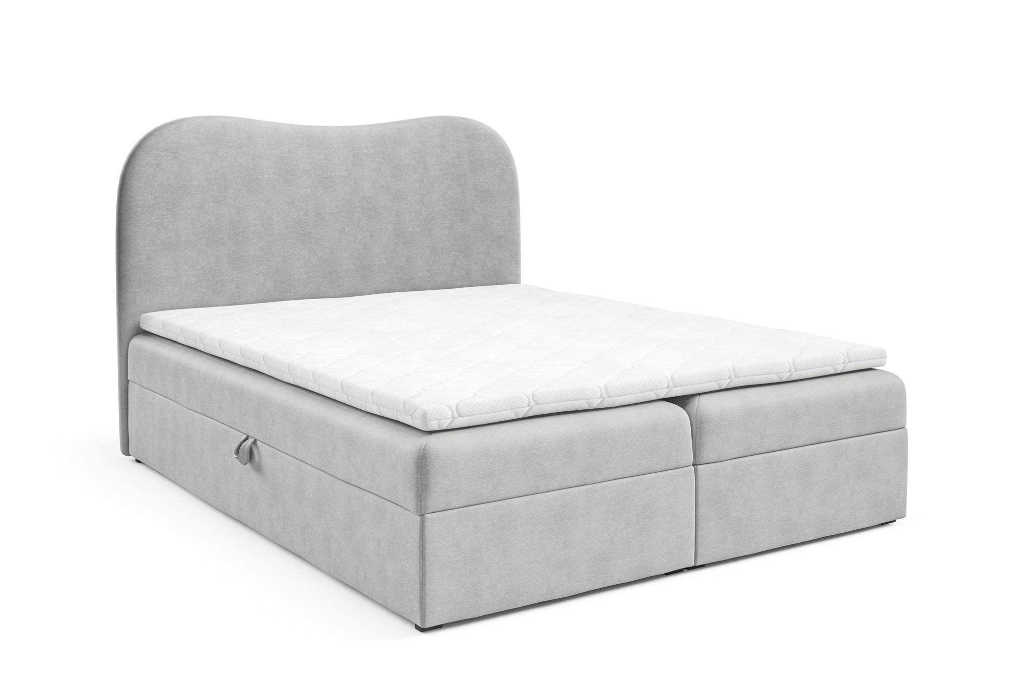 BOXBETT Darlin Prem.. überlänge - Hellgrau, Holzwerkstoff/Textil (160/220cm) - Fun Möbel