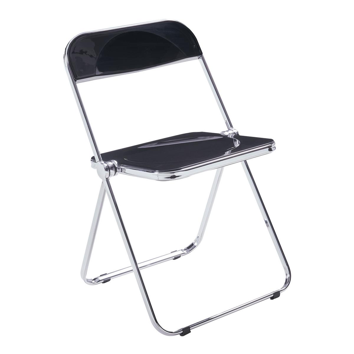 KLAPPSTUHL-SET Pornainen 2 TLG. - Schwarz, Kunststoff/Metall (46/74/47cm) - [en.casa]