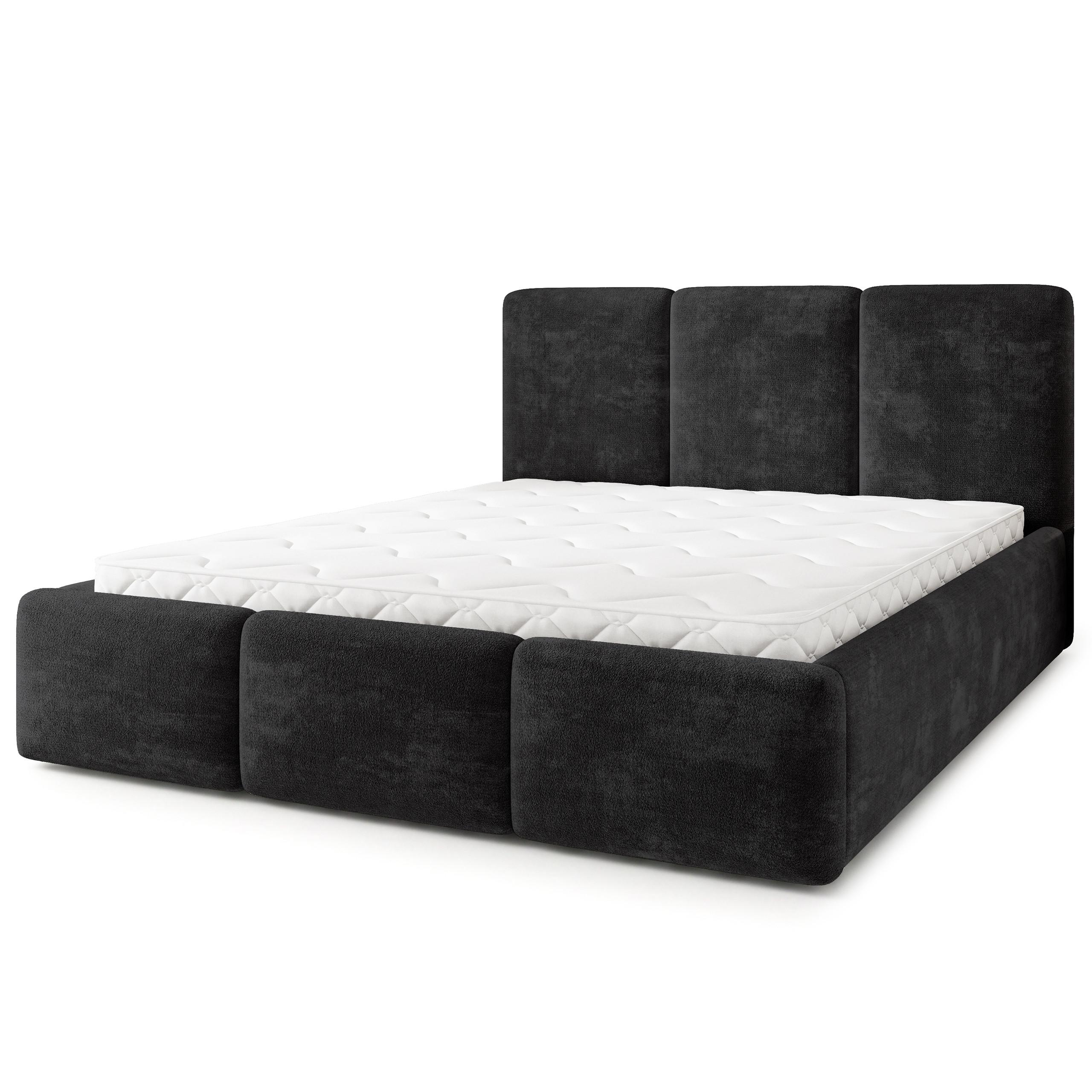 POLSTERBETT MORENA LM 180x200 cm mit Bettkästen - Schwarz - Schwarz, Holz (180/200cm) - MASSENO