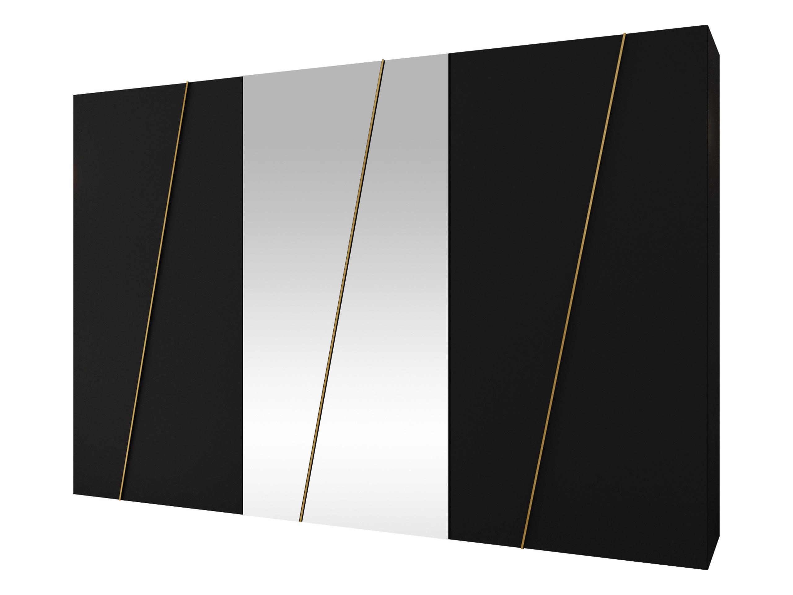 DREHTÜRENSCHRANK Zen 2L 300 cm - Goldfarben/Schwarz, Holzwerkstoff/Kunststoff (300/202/50cm) - MIRJAN24