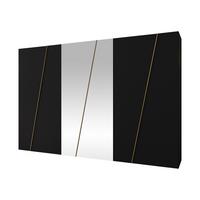 DREHTÜRENSCHRANK Zen 2L 300 cm - Goldfarben/Schwarz, Holzwerkstoff/Kunststoff (300/202/50cm) - MIRJAN24