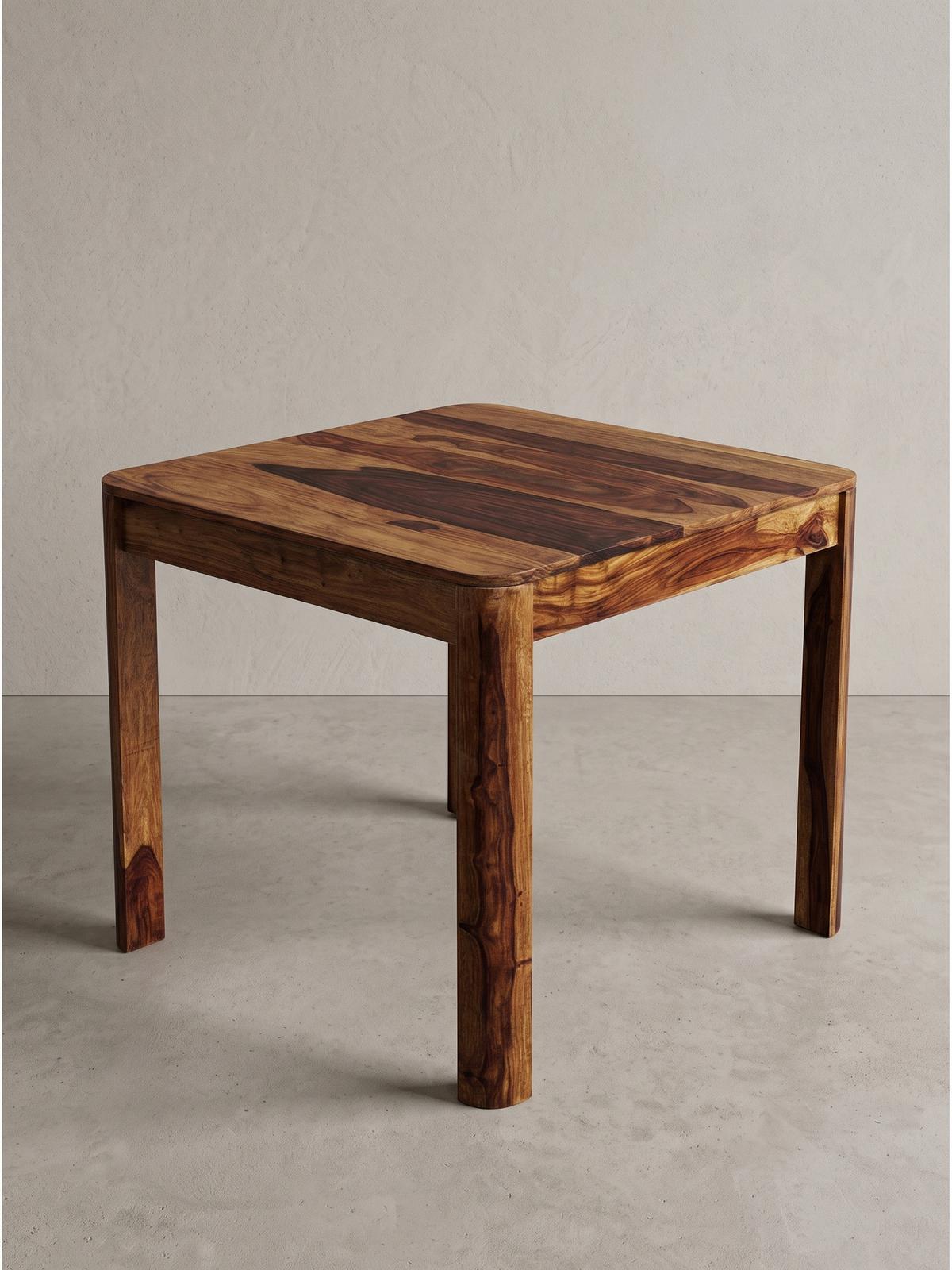 ESSTISCH CHARENTE, Dunkles Massivholz, handgefertigt, 80 x 80 x 76 cm - Braun, Holz (80/80/76cm) - KADIMA DESIGN