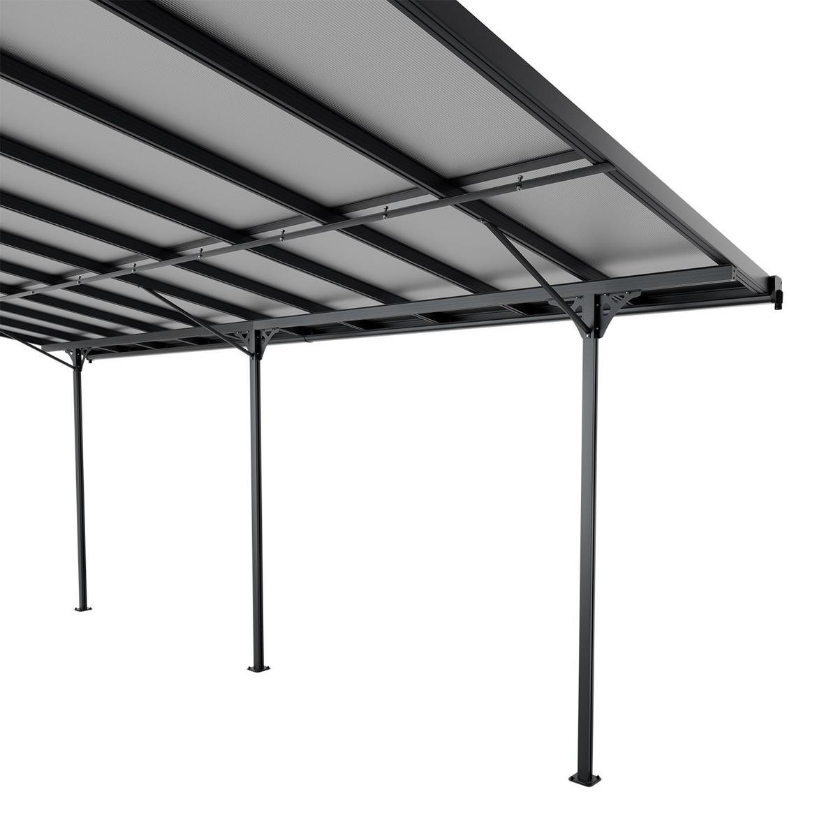 TERRASSENDACH Borneo Aluminium 5,5x3m dunkelgrau - Dunkelgrau, Metall (556/300/300cm) - Juskys