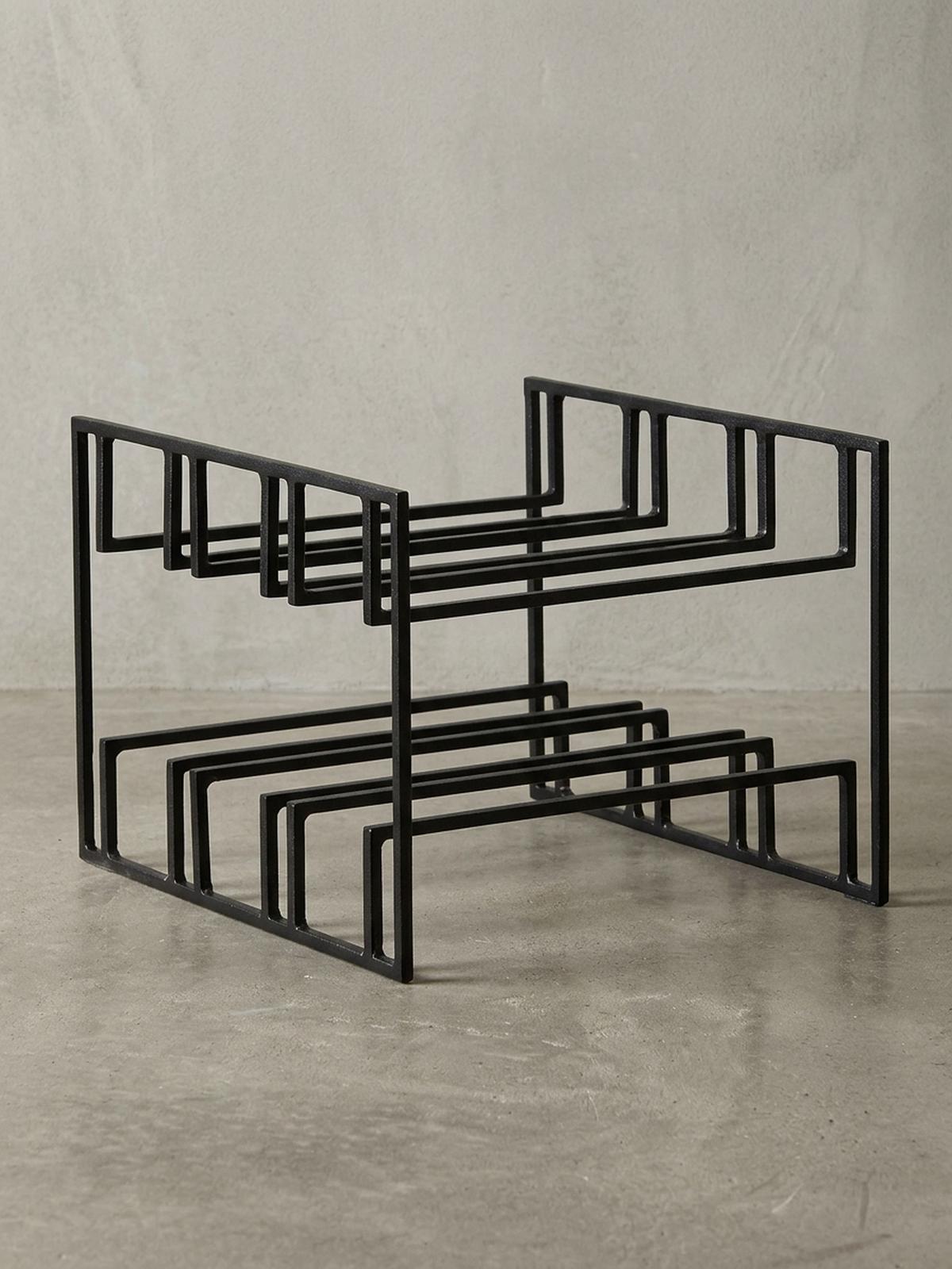 WEINREGAL Eisen Modern Stil für 6 Flaschen stehend - Schwarz, Metall (29/21/25cm) - KADIMA DESIGN