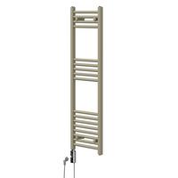 HANDTUCHHEIZKÖRPER elektrisch 400 x 1200 mm Beige Badheizkörper gerade mit Seitenanschluss mit Heizstab 600W - Beige, Metall (40/120/3cm) - LuxeBath