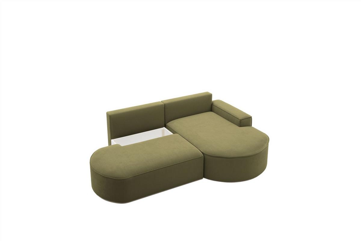 ECKSOFA Girona Mit Schlaffunktion - Grün, Holzwerkstoff/Textil (278/179cm) - Fun Möbel