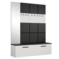 GARDEROBENSCHRANK MODULO 161,2/204/40 cm Modern Garderobe-Set Weiß - Schwarz/Weiß, Holzwerkstoff (161.2/204/40cm) - MASSENO