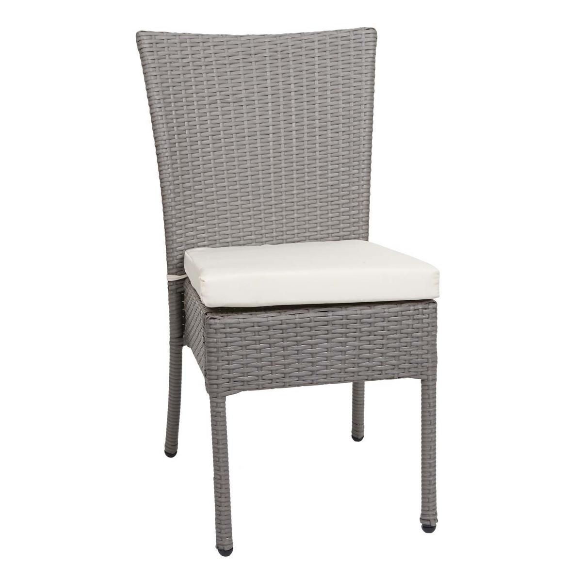 GARNITUR Grau, Cremeweiß 5-teilig-Set - Weiß/Grau, Kunststoff - MCW