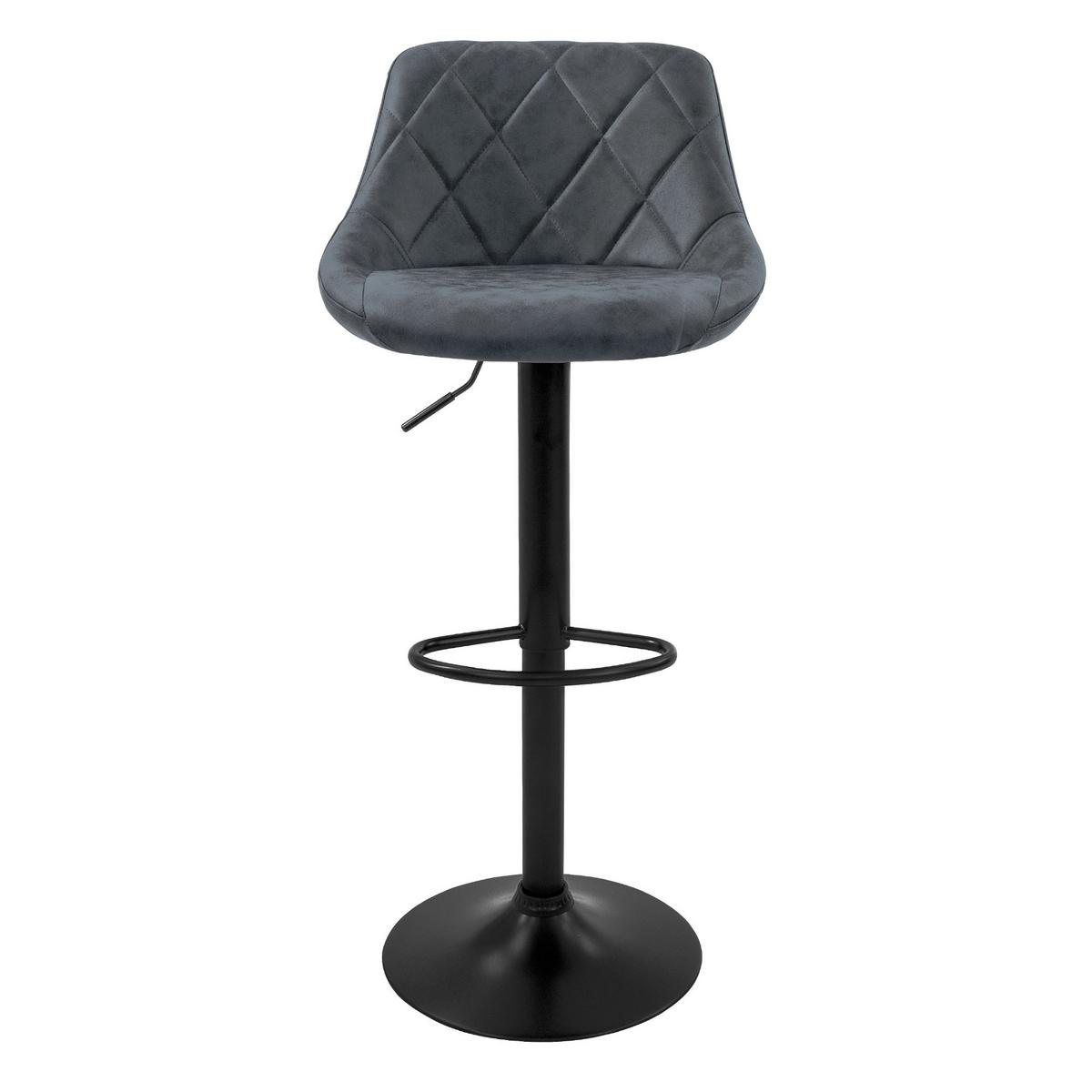 BARHOCKER 2er Set aus Kunstleder Anthrazit höhenverstellbar/drehbar - Anthrazit/Schwarz, Metall (37/106/47cm) - ML-DESIGN