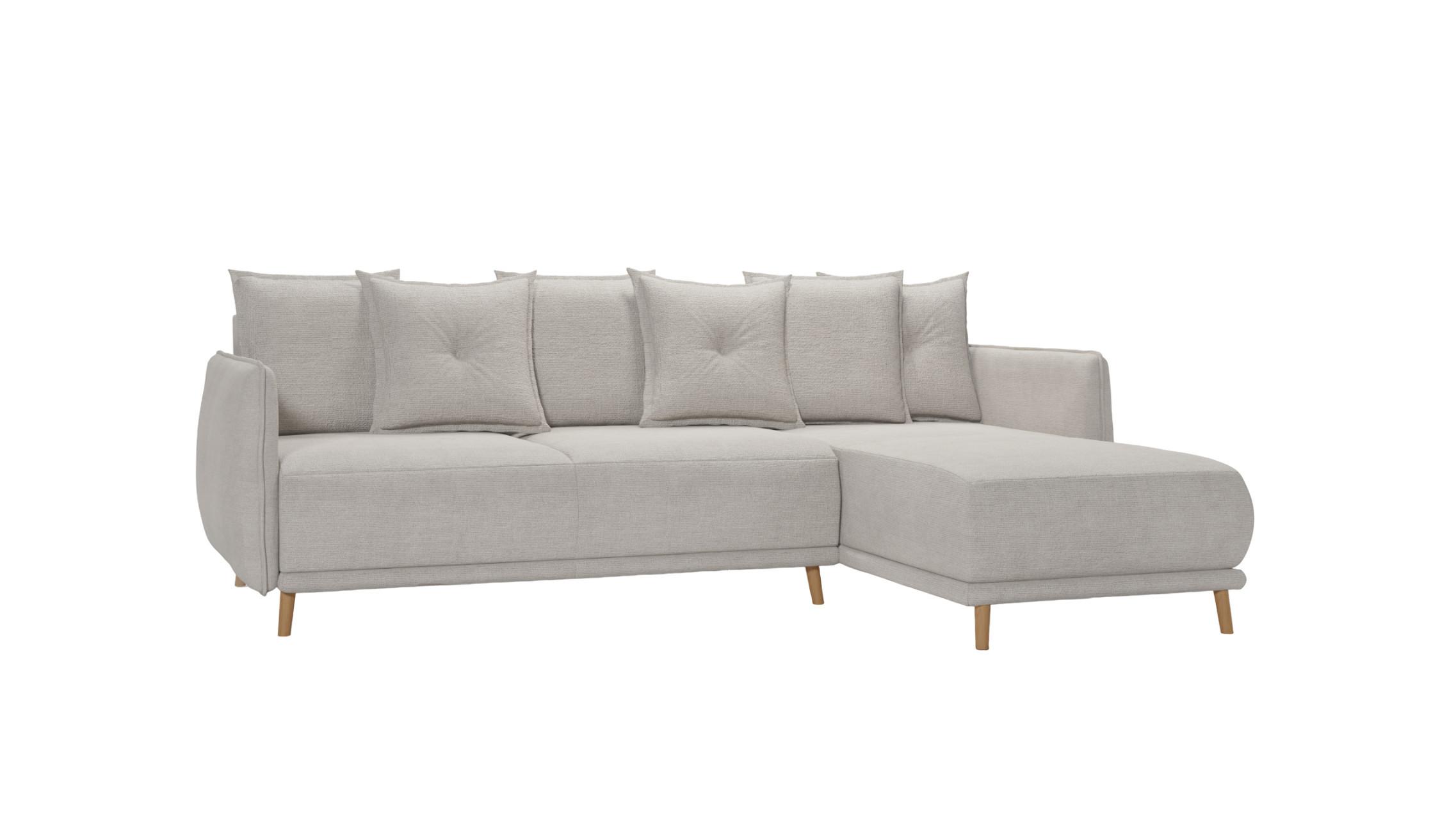 ECKSOFA Chroma Beige Luxusmicrofaser - Ecru/Beige, Holz/Textil (238/170cm) - S-Style