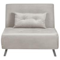 1-SITZER-SCHLAFSOFA Samtstoff Hellgrau Farris - Hellgrau, Textil (100/89/191cm) - Beliani