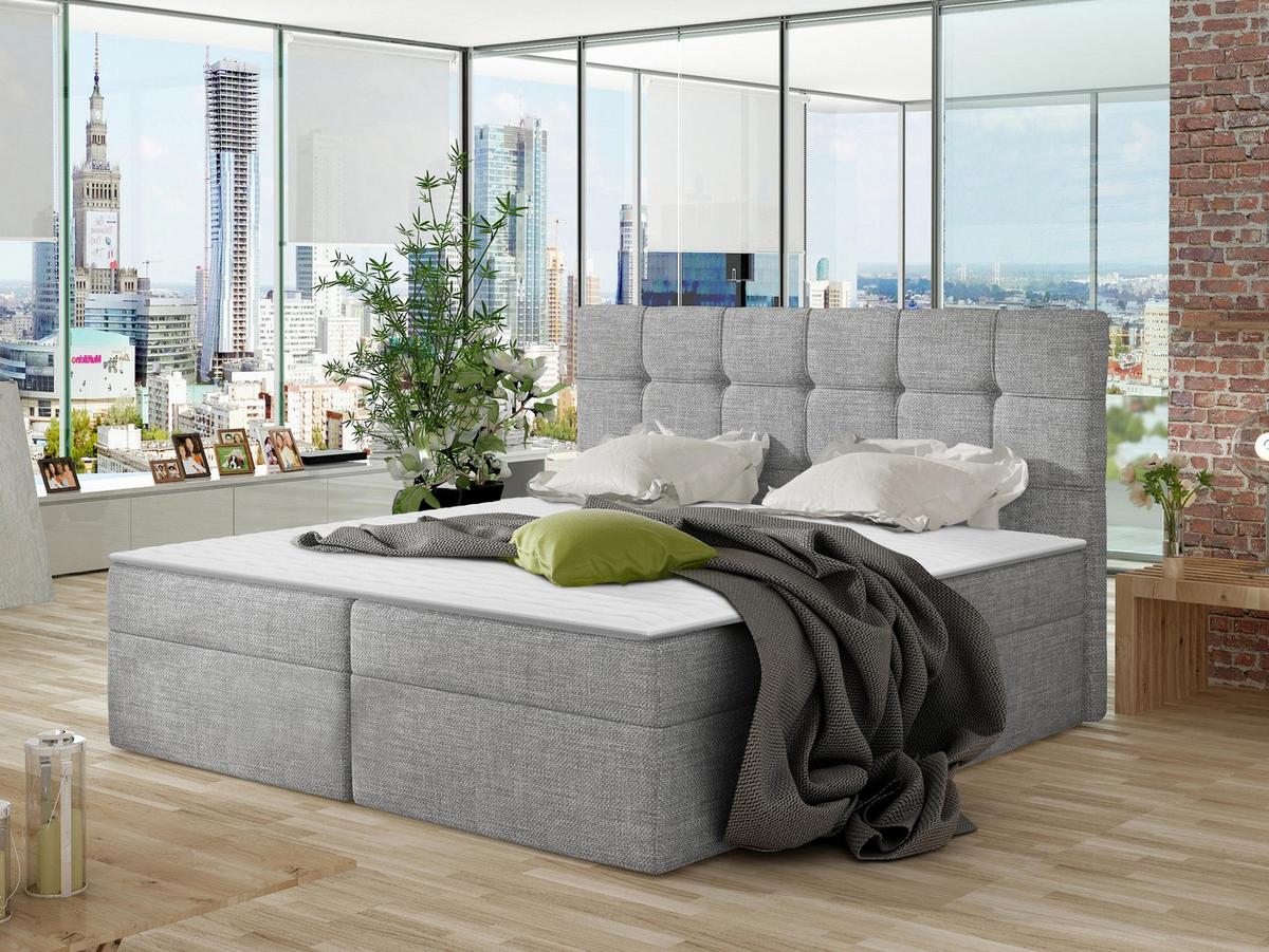 BOXBETT Nele - H3 - Hellgrau, Holz/Holzwerkstoff (160/200cm) - MIRJAN24