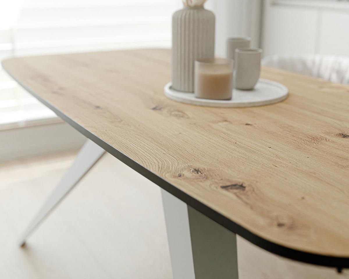 AUSZIEHTISCH FENTO 180/90/76 cm, Weiß / Artisan-Eiche - Eiche Artisan/Weiß, Holzwerkstoff/Metall (90/180/76cm) - Idohome