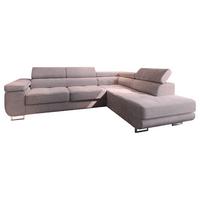ECKSOFA APIRO R-S Lila Kordstoff mit Schlaffunktion - Lila/Silberfarben, Holz/Textil (276/202cm) - MASSENO
