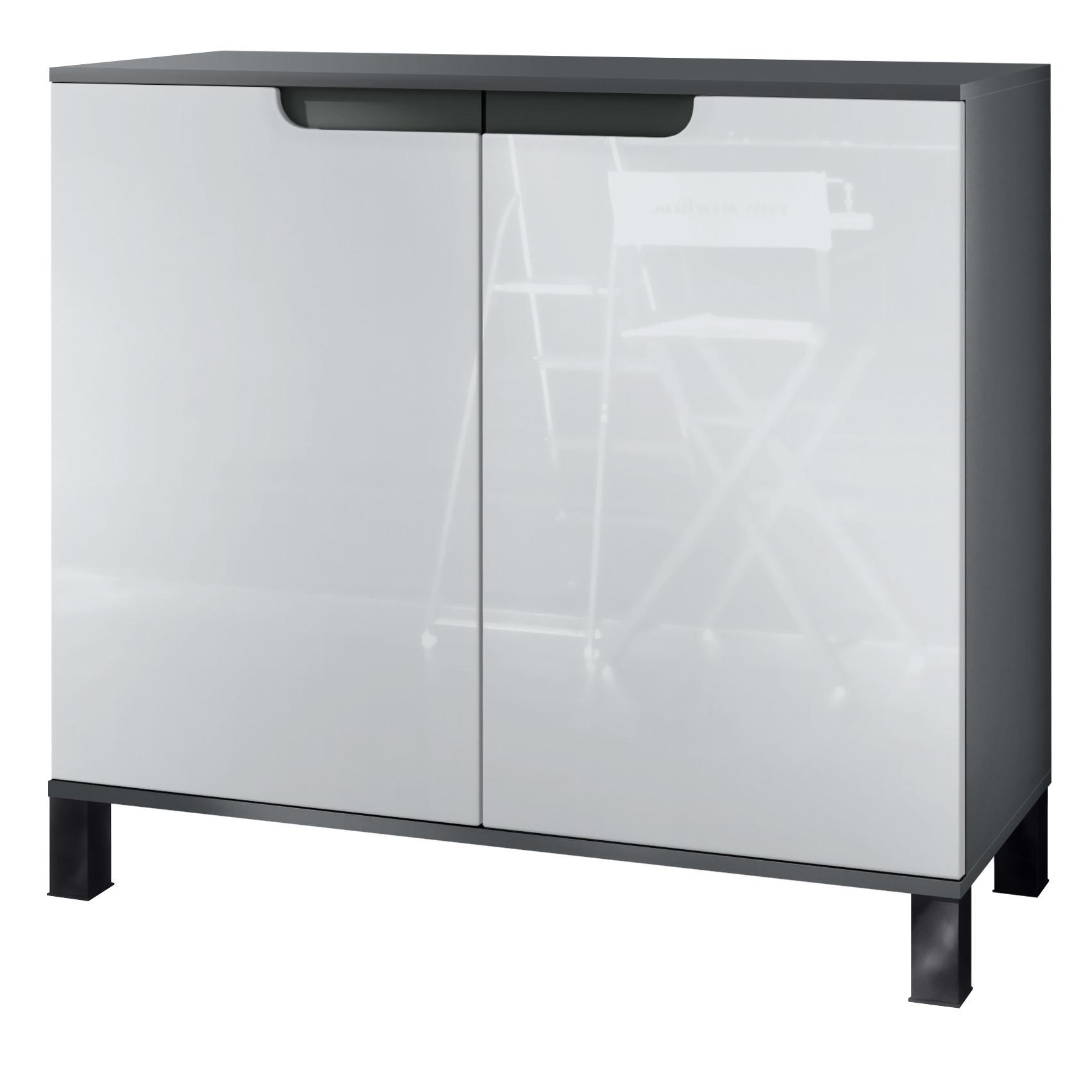 KOMMODE Sylt Weiß Hochglanz - Weiß Hochglanz, Holzwerkstoff (92.5/84.5/35cm) - Vladon