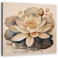 WANDBILD blumen lilien botanik - Beige, Textil (40/40cm) - Feeby