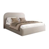 POLSTERBETT OLIMPIA mit Bettkasten 160x200, Castel 80 - Alufarben, Textil (160/200cm) - Lookway