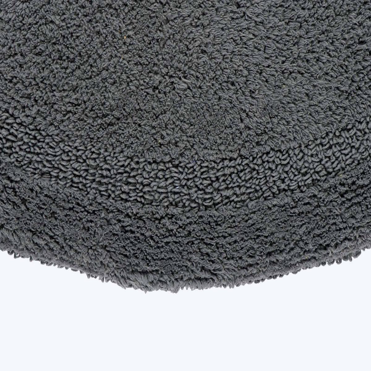 BADEMATTE 80 cm rund, 100% Baumwolle, wendbar - Grau, Textil (80/80cm) - Homescapes