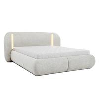 POLSTERBETT Corfu, LED-Beleuchtung, Bettkasten und Taschenfedernmatratze 26 cm, 140x200, Beige - Beige, Textil (140/200cm) - Beautysofa