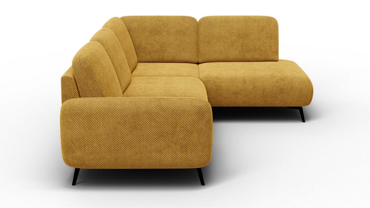 ECKSOFA FEBE 5-Sitzer rechts, dunkelgelb - Gelb/Schwarz, Holz/Textil (271/190cm) - Wozimo