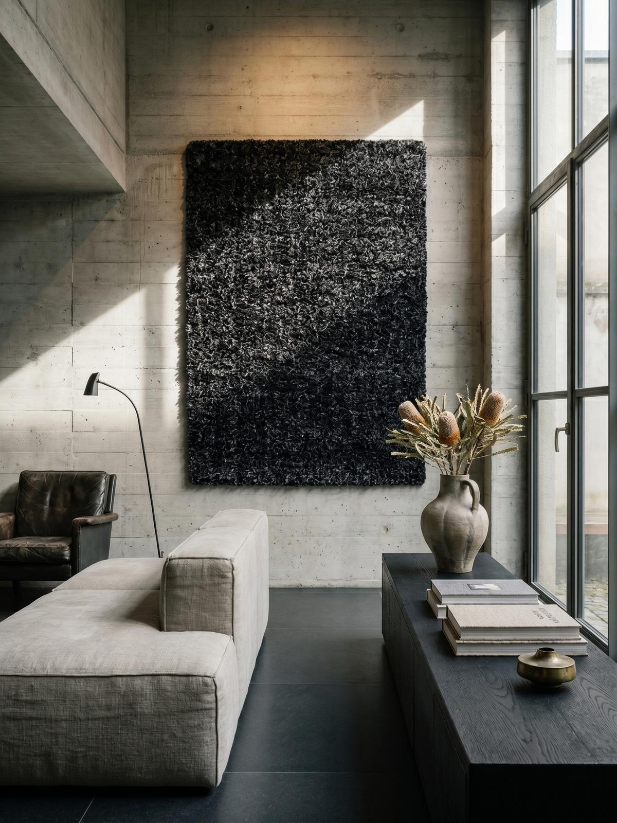 HOCHFLORTEPPICH RHEIN, einfarbig, aus Polypropylen, Anthrazit, 80 x 150 cm - Anthrazit, Textil (150/80cm) - KADIMA DESIGN