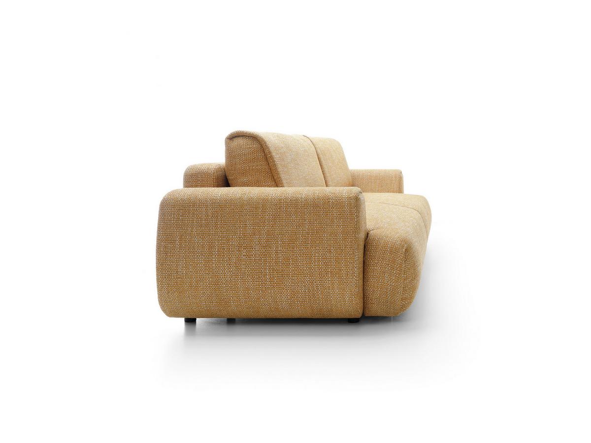 BETTSOFA ZEST Gelb Chenille-Stoff mit Schlaffunktion - Gelb, Textil (106/81/260cm) - MASSENO