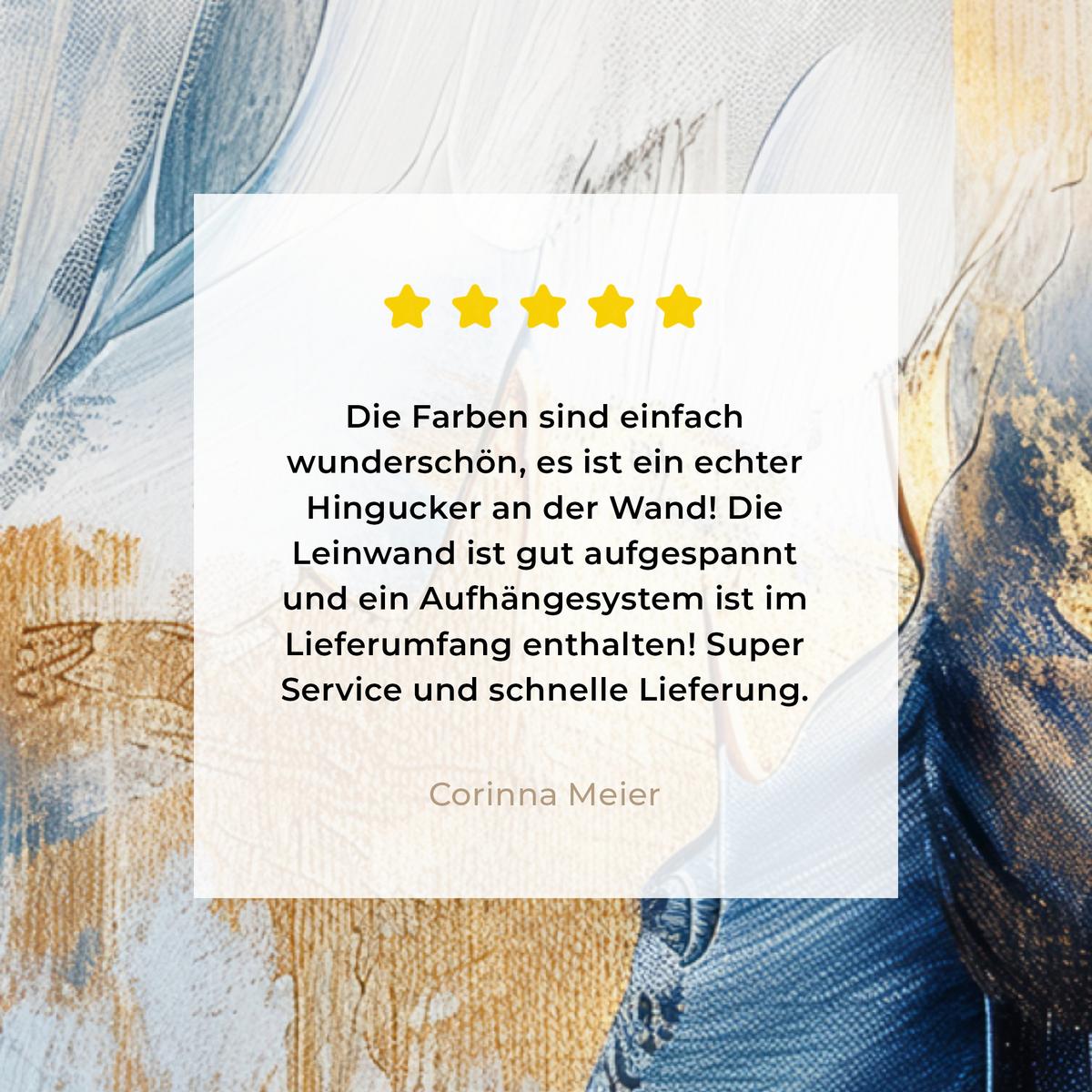 LEINWANDBILD Gold - Blau - Aquarell - Kunst - Modern Wandbild 40x30 cm - Hellblau, Textil (40/30cm) - MuchoWow