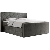BOXSPRINGBETT KING EIGAR 120/200 Dunkelgrau Velvet - H3 - Dunkelgrau, Holz/Textil (120/200cm) - MKS