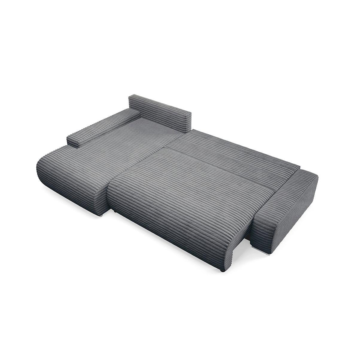 ECKSOFA Ivana 3 Sitzplätze Dunkelgrau - Grau, Holz (265/172cm) - Petits-meubles