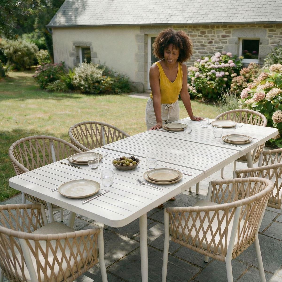 GARTENTISCH SUNNY weiß - Weiß, Metall (90/150/78cm) - IDIMEX