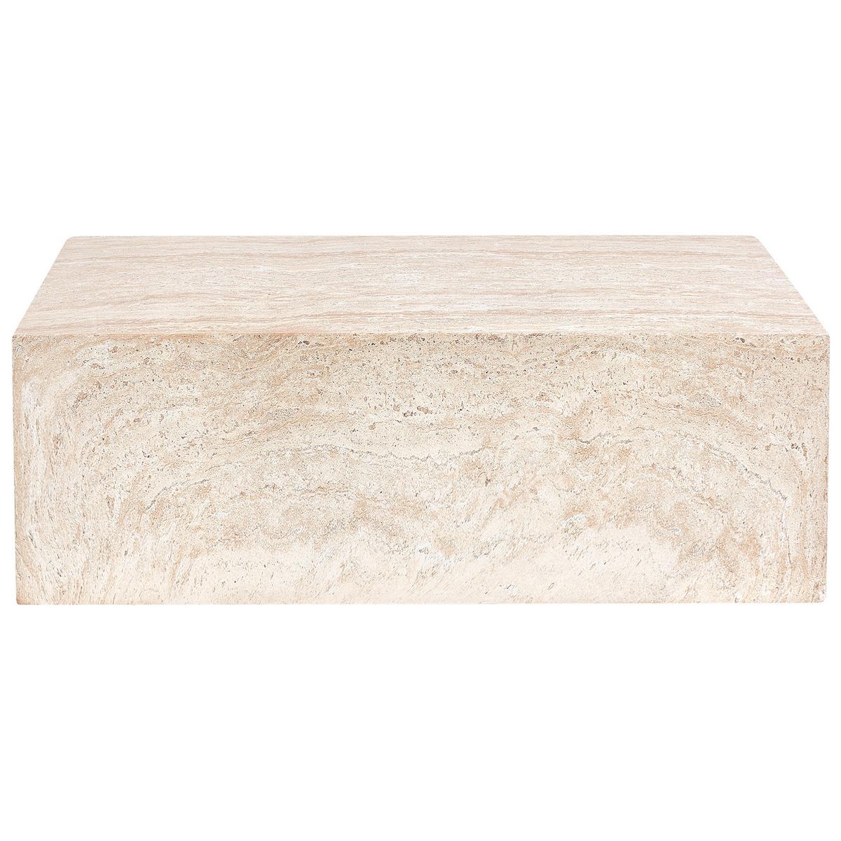COUCHTISCH 90/66 cm Travertinoptik Nobres - Beige, Keramik (90/66/30cm) - Beliani