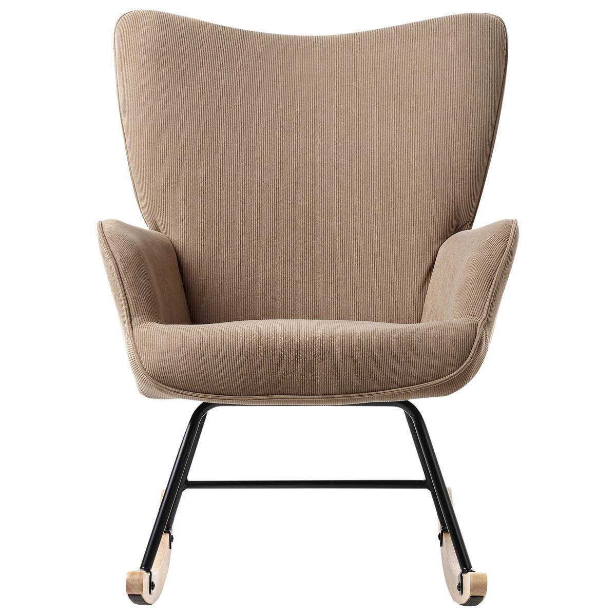 SCHAUKELSESSEL Taupe Arset - Taupe/Schwarz, Textil (71/104/83cm) - Beliani